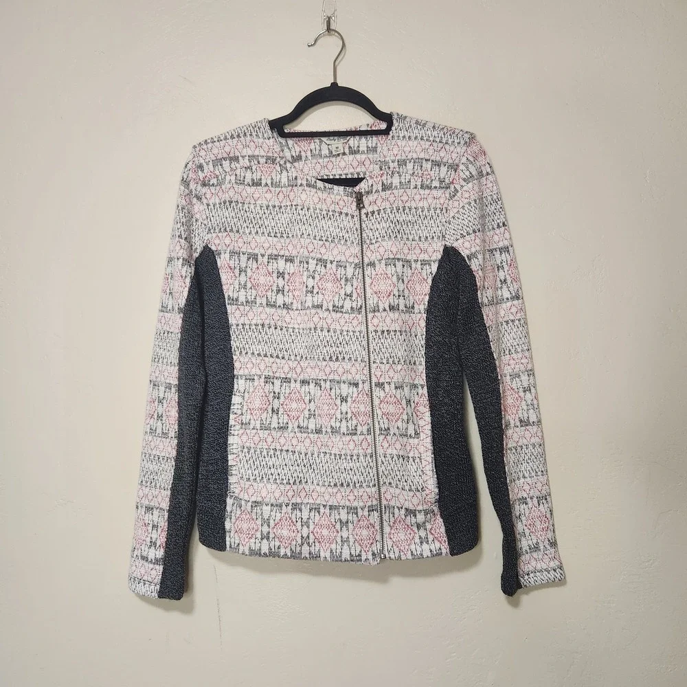 Lucky Brand Southwestern Aztec Asymmetrical Zip Up Jacket Size MEDIUM NWT‎